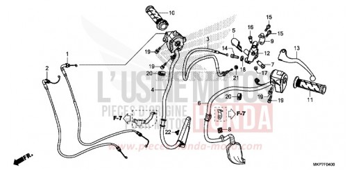HANDLE LEVER/SWITCH/CABLE CB500XAK de 2019
